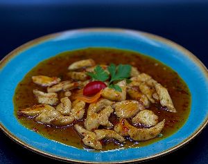 Csirkemell csíkok édes-chilis mázzal (Chickenbreast with sweet-chili sauce)